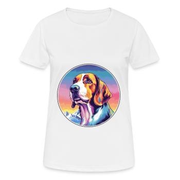 Polish Hound Dog Breed Cartoon Kawaii Watercolor - Women's Breathable T-Shirt - white - Front - AI Model Female 172 dark (172cm)