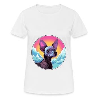 Peruanische haarlose Hunderasse Cartoon Kawaii Waterco - Frauen T-Shirt atmungsaktiv - Weiß - Vorne - AI Model Female 172 dark (172cm)
