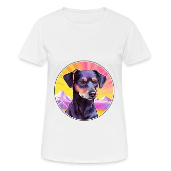 Patterdale Terrier Dog Breed Cartoon Kawaii Waterc - Women's Breathable T-Shirt - white - Front - AI Model Female 172 dark (172cm)