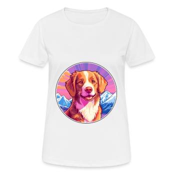 Nouvelle-Écosse Duck Tolling Retriever Race de chien Carto - T-shirt respirant Femme - blanc - Devant - AI Model Female 172 dark (172cm)