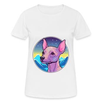 Mexican Hairless Dog Breed Cartoon Kawaii Watercol - Women's Breathable T-Shirt - white - Front - AI Model Female 172 dark (172cm)