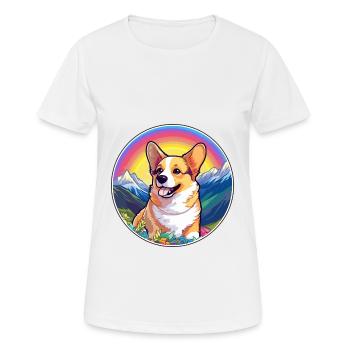 Pembroke Welsh Corgi Dog Breed Cartoon Kawaii Wate - Women's Breathable T-Shirt - white - Front - AI Model Female 172 dark (172cm)