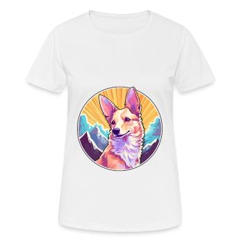 Portugais Podengo Chien Race Cartoon Kawaii Waterc - T-shirt respirant Femme - blanc - Devant - AI Model Female 172 dark (172cm)