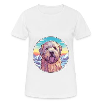 Soft Coated Wheaten Terrier Dog Breed Cartoon Kawa - Women's Breathable T-Shirt - white - Front - AI Model Female 172 dark (172cm)