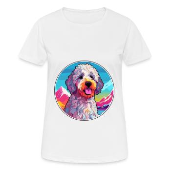 Spanischer Wasserhund Rasse Cartoon Kawaii Aquarell - Frauen T-Shirt atmungsaktiv - Weiß - Vorne - AI Model Female 172 dark (172cm)