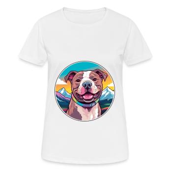 Staffordshire Bullterrier Hunderasse Karikatur Kawai - Frauen T-Shirt atmungsaktiv - Weiß - Vorne - AI Model Female 172 dark (172cm)