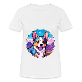 Texas Heeler Dog Breed Cartoon Kawaii Watercolor - Women's Breathable T-Shirt - white - Front - AI Model Female 172 dark (172cm)