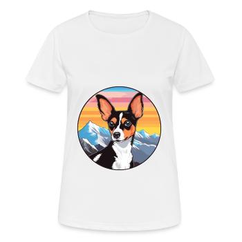 Spielzeug Foxterrier Hunderasse Cartoon Kawaii Watercolo - Frauen T-Shirt atmungsaktiv - Weiß - Vorne - AI Model Female 172 dark (172cm)