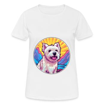 West Highland White Terrier race de chien dessin animé Kawa - T-shirt respirant Femme - blanc - Devant - AI Model Female 172 dark (172cm)