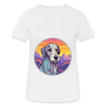 Scottish Deerhound Dog Breed Cartoon Kawaii Waterc - Women's Breathable T-Shirt - white - Front - AI Model Female 172 dark (172cm)