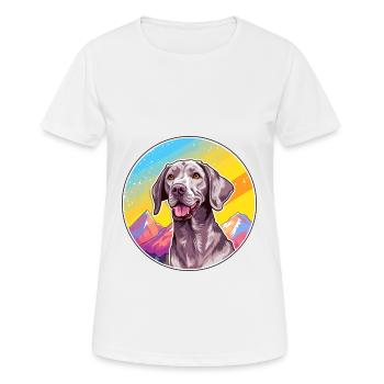 Slovaque à poil rugueux Pointer chien race Cartoon K - T-shirt respirant Femme - blanc - Devant - AI Model Female 172 dark (172cm)