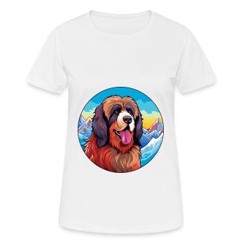 Tibetischer Mastiff Hunderasse Cartoon Kawaii Watercolo - Frauen T-Shirt atmungsaktiv - Weiß - Vorne - AI Model Female 172 dark (172cm)