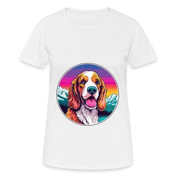 Welsh Springer Spaniel chien race Cartoon Kawaii Wa - T-shirt respirant Femme - blanc - Devant - AI Model Female 172 dark (172cm)
