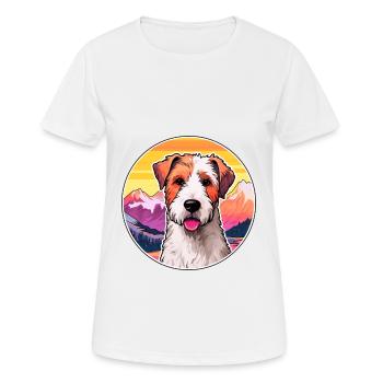 Fil Fox Terrier chien race Cartoon Kawaii Watercol - T-shirt respirant Femme - blanc - Devant - AI Model Female 172 dark (172cm)