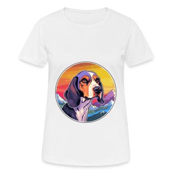 Treeing Walker Coonhound Dog Breed Cartoon Kawaii - Women's Breathable T-Shirt - white - Front - AI Model Female 172 dark (172cm)
