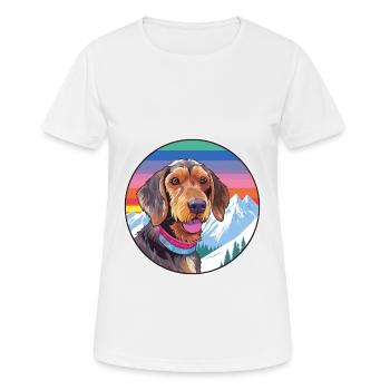 Wirehaired Dachshund Dog Breed Cartoon Kawaii Wate - Women's Breathable T-Shirt - white - Front - AI Model Female 172 dark (172cm)