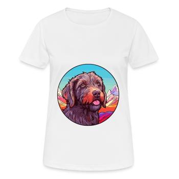 Wirehaired Pointing Griffon Dog Breed Cartoon Kawa - Women's Breathable T-Shirt - white - Front - AI Model Female 172 dark (172cm)