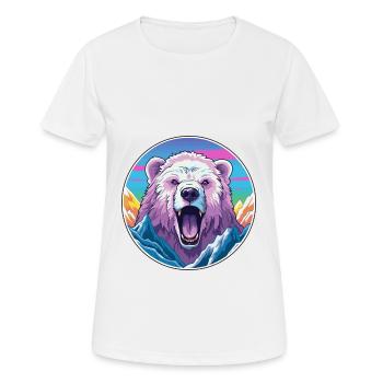 Bär Aquarell Karikatur Kawaii Haustier Tier Bunt - Frauen T-Shirt atmungsaktiv - Weiß - Vorne - AI Model Female 172 dark (172cm)