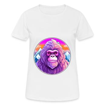 Babouin Aquarelle Dessin Animé Kawaii Animal De Compagnie Colorf - T-shirt respirant Femme - blanc - Devant - AI Model Female 172 dark (172cm)