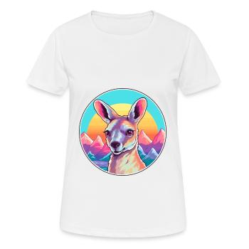 Kangourou Aquarelle Dessin Animé Kawaii Animal Animal Colo - T-shirt respirant Femme - blanc - Devant - AI Model Female 172 dark (172cm)