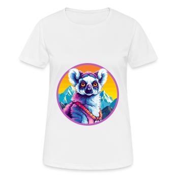 Lemur Watercolor Cartoon Kawaii Pet Animal Colorfu - Women's Breathable T-Shirt - white - Front - AI Model Female 172 dark (172cm)