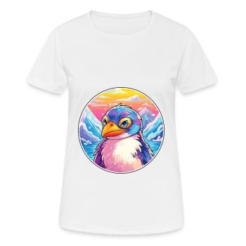 Penguin Watercolor Cartoon Kawaii Pet Animal Color - Women's Breathable T-Shirt - white - Front - AI Model Female 172 dark (172cm)