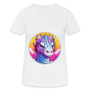 Dragon Aquarelle Dessin Animé Kawaii Animal De Compagnie Colorf - T-shirt respirant Femme - blanc - Devant - AI Model Female 172 dark (172cm)
