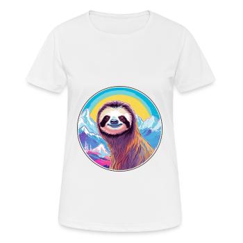 Sloth Watercolor Cartoon Kawaii Pet Animal Colorfu - Women's Breathable T-Shirt - white - Front - AI Model Female 172 dark (172cm)