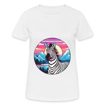 Zebra Watercolor Cartoon Kawaii Pet Animal Colorfu - Women's Breathable T-Shirt - white - Front - AI Model Female 172 dark (172cm)