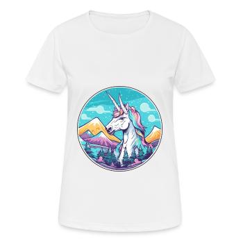 Licorne Aquarelle Dessin Animé Kawaii Animal De Compagnie Animal Couleur - T-shirt respirant Femme - blanc - Devant - AI Model Female 172 dark (172cm)