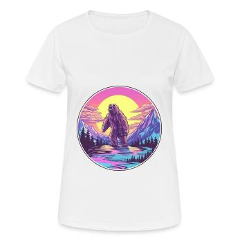 Big Foot Watercolor Cartoon Kawaii Pet Animal Colo - Women's Breathable T-Shirt - white - Front - AI Model Female 172 dark (172cm)
