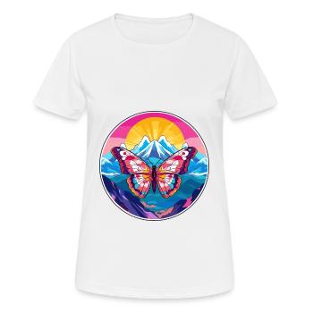 Schmetterling Aquarell Karikatur Kawaii Haustier Tier Col - Frauen T-Shirt atmungsaktiv - Weiß - Vorne - AI Model Female 172 dark (172cm)