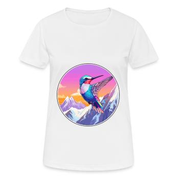 Colibri Aquarelle Dessin Animé Kawaii Animal De Compagnie C - T-shirt respirant Femme - blanc - Devant - AI Model Female 172 dark (172cm)