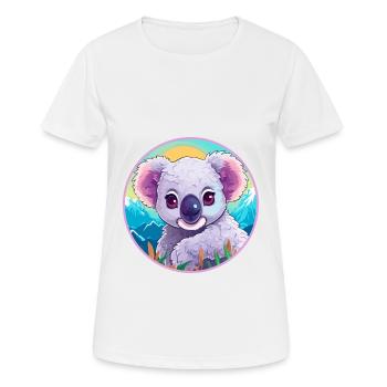 Koala Watercolor Cartoon Kawaii Pet Animal Colorfu - Women's Breathable T-Shirt - white - Front - AI Model Female 172 dark (172cm)