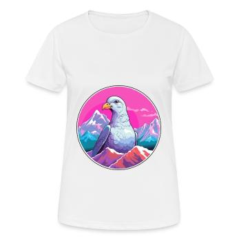 Taube Aquarell Karikatur Kawaii Haustier Tier Farbe - Frauen T-Shirt atmungsaktiv - Weiß - Vorne - AI Model Female 172 dark (172cm)