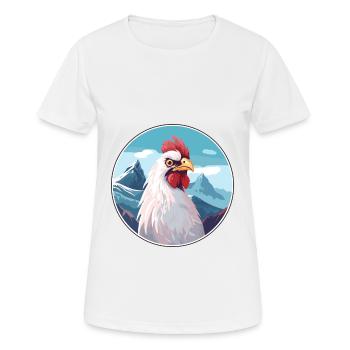 Chicken Watercolor Cartoon Kawaii Pet Animal Color - Women's Breathable T-Shirt - white - Front - AI Model Female 172 dark (172cm)