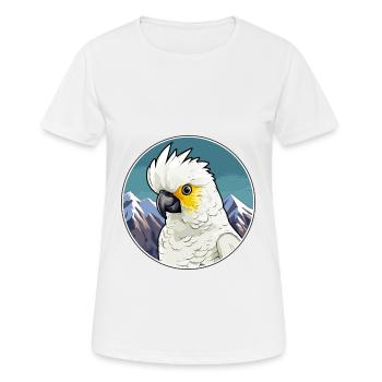 Cacatoès aquarelle dessin animé kawaii animal de compagnie animal Colo - T-shirt respirant Femme - blanc - Devant - AI Model Female 172 dark (172cm)