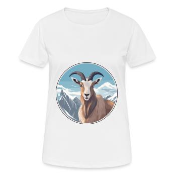 Goat Watercolor Cartoon Kawaii Pet Animal Colorful - Women's Breathable T-Shirt - white - Front - AI Model Female 172 dark (172cm)