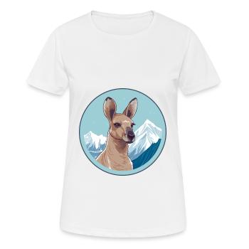Kangourou Aquarelle Dessin Animé Kawaii Animal Animal Colo - T-shirt respirant Femme - blanc - Devant - AI Model Female 172 dark (172cm)