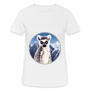 Lemur Watercolor Cartoon Kawaii Pet Animal Colorfu - Women's Breathable T-Shirt - white - Front - AI Model Female 172 dark (172cm)