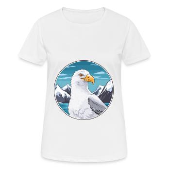 Seagull Watercolor Cartoon Kawaii Pet Animal Color - Women's Breathable T-Shirt - white - Front - AI Model Female 172 dark (172cm)