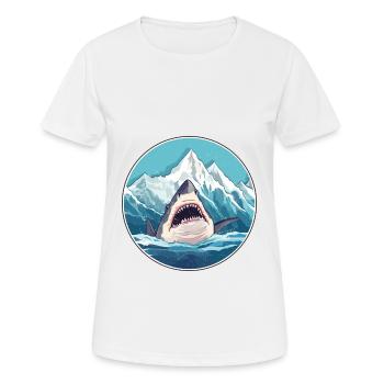 Shark Watercolor Cartoon Kawaii Pet Animal Colorfu - Women's Breathable T-Shirt - white - Front - AI Model Female 172 dark (172cm)