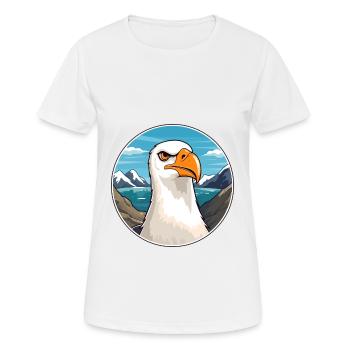 Albatross Watercolor Cartoon Kawaii Pet Animal Col - Women's Breathable T-Shirt - white - Front - AI Model Female 172 dark (172cm)