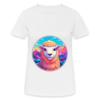 Sheep Watercolor Cartoon Kawaii Pet Animal Colorfu - Women's Breathable T-Shirt - white - Front - AI Model Female 172 dark (172cm)