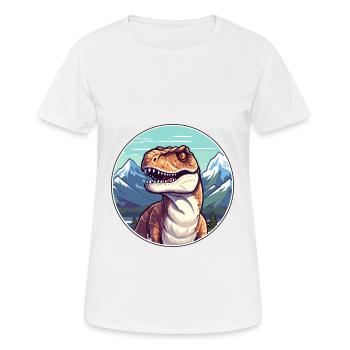 Dinosaure Aquarelle Dessin Animé Kawaii Animal Animal Colo - T-shirt respirant Femme - blanc - Devant - AI Model Female 172 dark (172cm)