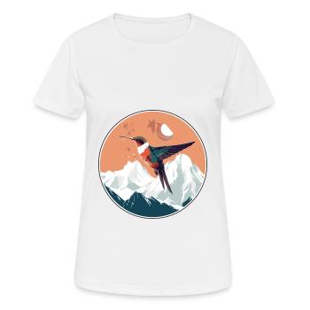 Colibri Aquarelle Dessin Animé Kawaii Animal De Compagnie C - T-shirt respirant Femme - blanc - Devant - AI Model Female 172 dark (172cm)