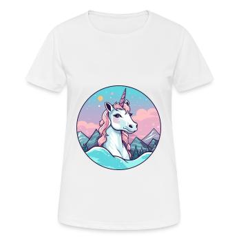 Licorne Aquarelle Dessin Animé Kawaii Animal De Compagnie Animal Couleur - T-shirt respirant Femme - blanc - Devant - AI Model Female 172 dark (172cm)