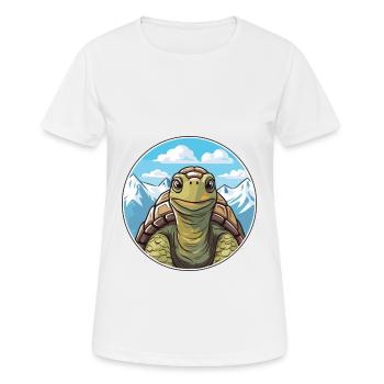 Turtle Watercolor Cartoon Kawaii Pet Animal Colorf - Women's Breathable T-Shirt - white - Front - AI Model Female 172 dark (172cm)