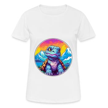 Tortue Aquarelle Dessin Animé Kawaii Animal De Compagnie Colorf - T-shirt respirant Femme - blanc - Devant - AI Model Female 172 dark (172cm)