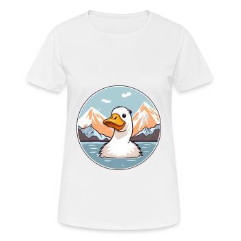Canard Aquarelle Dessin Animé Kawaii Animal De Compagnie Coloré - T-shirt respirant Femme - blanc - Devant - AI Model Female 172 dark (172cm)